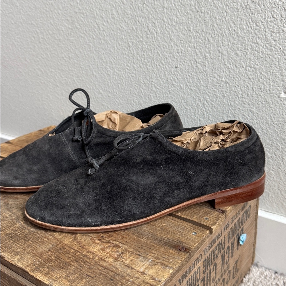 Jeffrey Campbell 'Prieto' Open Oxford Suede Grey Brown Low Heeled Flats sz 9 - Picture 5 of 8